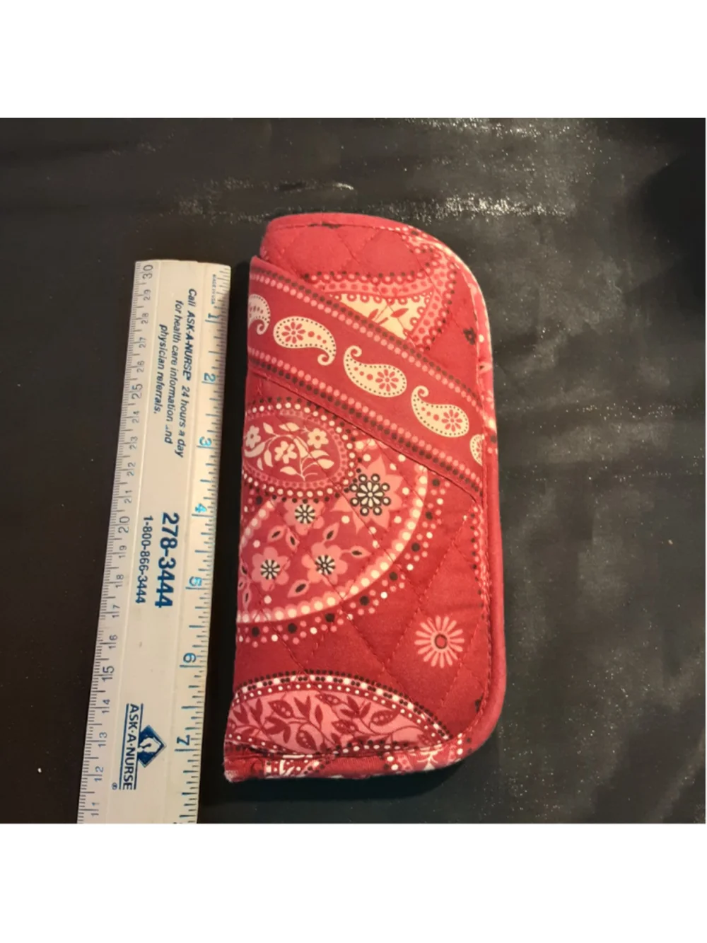 Vera Bradley Women's Red Paisley Quilted Glasses Case